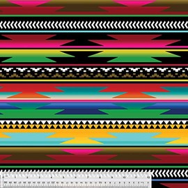 Mexican Serape Anti-Pill No-Sew Throw Fleece Fabric Kit (50x60)