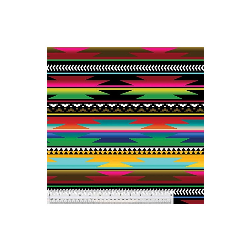 Mexican Serape Anti-Pill No-Sew Throw Fleece Fabric Kit (50x60)