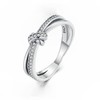 PAHALA 925 Sterling Silver Double Layer Knot Finger Stackable Weeding