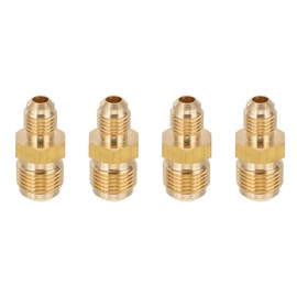 PATIKIL 1/4 Inch Male Flare x 3/8 Inch Male Flare Connector, 4Pcs SAE 45 Degree Brass Adapter Reducing Union Tube Coupler Pipe Fitting for Air Gas Line Refrigeration HVAC