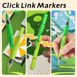 Funto Acrylic Paint Markers, 30 Colors Brush Tip Paint Pens for Lettering, DIY Crafts, Wood, Rock, Canvas, Glass & Ceramic, Quick-Drying Acrylic Markers for Art Projects, School Supplies
