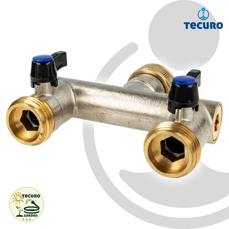tecuro 2-way distributor piece, 1 inch (DN20), individually lockable by