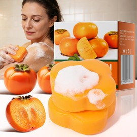 YAFUSIPE Persimmon Soap Bar for Body Odor Control, 7.06OZ/200G Natural Deodorant Bar Soap for Old People Smell, Moisturizing Body & Hand Soap for Men & Women