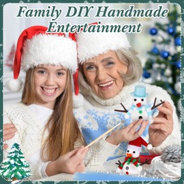 9 Pack Snowman Craft Kit for Kids Christmas Snowman DIY Craft Kit Build Snowman Decorating Kit Snowman Modeling Clay Hats Buttons Scarfs Kit Snowman Kit Foam Balls Craft Supplies for Xmas Home Party