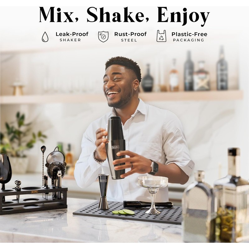 BARE BARREL® Mixology Bartender Kit Bar Set | 16-Piece Cocktail