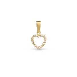 Amberta Allure Women 9ct Gold Pendant: 9ct Gold Floating Heart Pendant with Cubic Zirconia