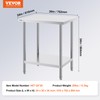 VEVOR Stainless Steel Prep Table, 24 x 30 x 34