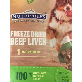 NUTRI BITES Freeze Dried Beef Liver - High Protein Premium Dog Cat Treats - NEW