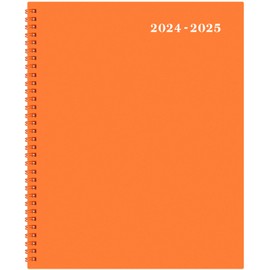 2025 Monthly Planner - Monthly Planner/Calendar 2025, JUL 2024 - DEC 2025, 18 Monthly Calendar Planner with Tabs - Contacts + Passwords + Dual-Sided Pocket (9" x 11", Orange Design)