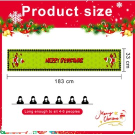 Christmas Table Runner, 33 x 183 cm, Linen Christmas Table Runner, Linen Table Linen, Kitchen Tablecloth, Dining Table, Table Decoration, Table Runner, Decoration for Indoor and Outdoor Holiday Party