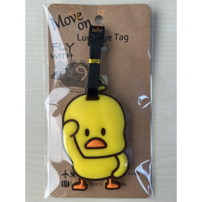 OZWOW Cute Yellow Duck Luggage Tag, Travel Bag Identifier, Durable