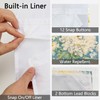 NAEMBCU Watercolor Floral No Hook Shower Curtain with Snap-in Liner