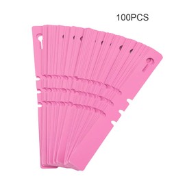 HAOHIZE Plant Tags, 100pcs Plastic Plant Labels Tree Hanging Tags Garden Markers Plant Markers for Outdoor Plants Waterproof Nursery Garden Decor Stake Tags Lawn Ornament (Pink)