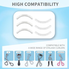 Soft Silicone Rubber Eyelash Curler Refills Compatible with Shiseido, Tweezerman, Revlon,Shu Uemura,Surratt,e.l.f Eyelash Curler for Travel Portable Carry,6PCS,Transparent