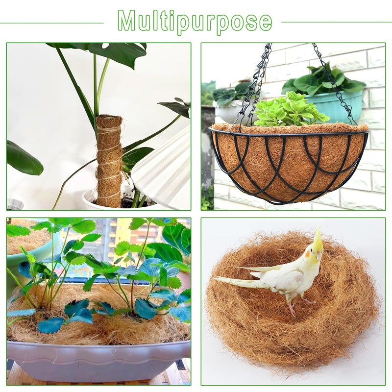 Natural Organic Coconut Husk Silk, Pure Coconut Shell Fiber Orchid