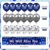 Blue We Will Miss You Party Decorations Navy Blue Silver