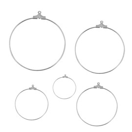 Gadpiparty 20 Pcs Round Hanging Ring Earrings Women Hoop Earrings Jewelry Earring Accessories Circle Ring Pendant DIY Eardrop Silver