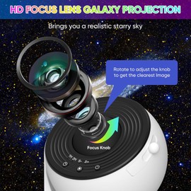 Galaxy Star Planetarium Projector with 13 HD Film Discs, Space Lamp with Moon, Solar System, Nebula, Night Sky, Auto Off Timer, Adjustable 360° Projection,Black