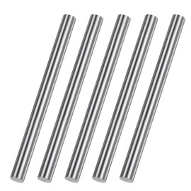 sourcing map 5Pcs 304 Stainless Steel Round Rod 3/8" Diameter 6" Length Solid Rod Shaft Lathe Bar Stock for DIY Model Industry Metal Working Making