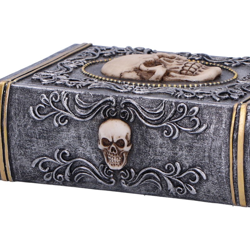 Nemesis Now Grimoire Treasure Box 11cm, Resin, Grey, Skull Book