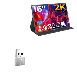 BoxWave Adapter Compatible with YUBWVO 2K 144HZ Portable Gaming Monitor (16 in) - USB-A to C PortChanger (5-Pack), Type-C OTG Convert Charging Data Adapter - Metallic Silver