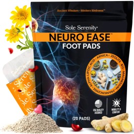 Herbal Foot Patches 20 Count Overnight Use, Foot Care Pads with Zeolite Arnica B12 Lipoic Acid, Supports Relaxation and Daily Comfort Routine
