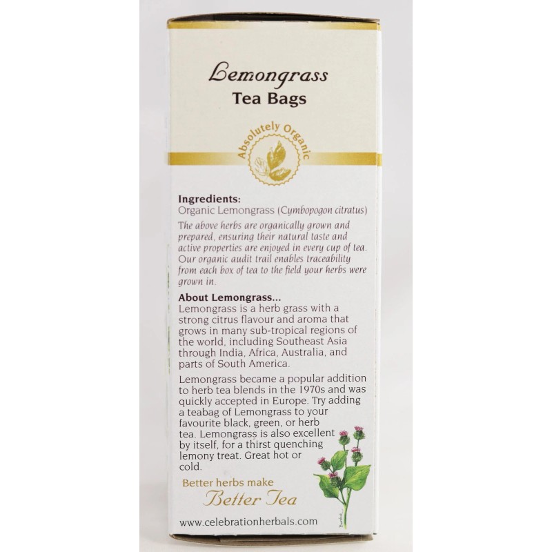 Celebration Herbals 24 Count Dried Lemon Grass Tea Bags Caffeine