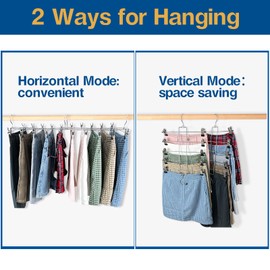3 Piece Skirt Hangers,Pants Hangers Space Saving,Hanges with Clips 5 Tier,Closet Organizers and Storage Magic Hangers,Clothes Hangers Space Saver,Closet Organization for Skirt,Trousers,Jeans,Legging