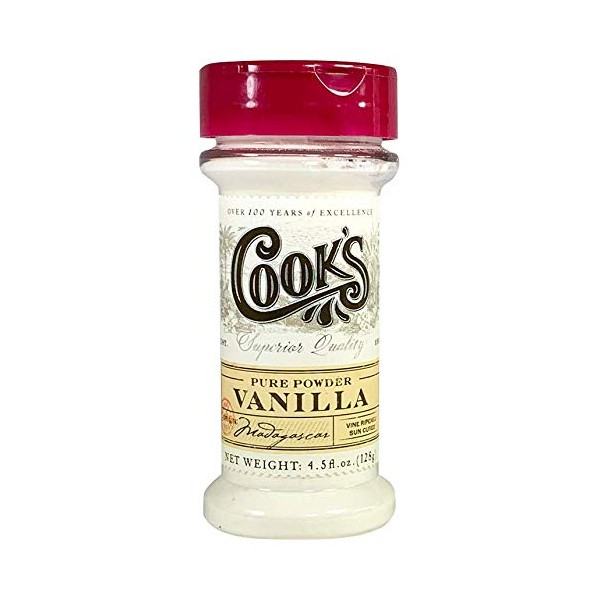 Cook’s, Pure Vanilla Powder, World’s Finest Gourmet Fresh Premium Vanilla, 4.5 oz