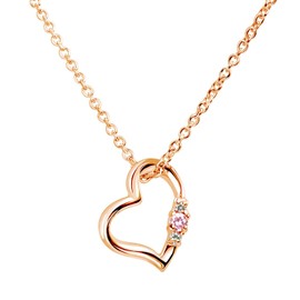 Sears e1491-s Natural Diamond and Birthstone Women’s Necklace, Love Heart Necklace