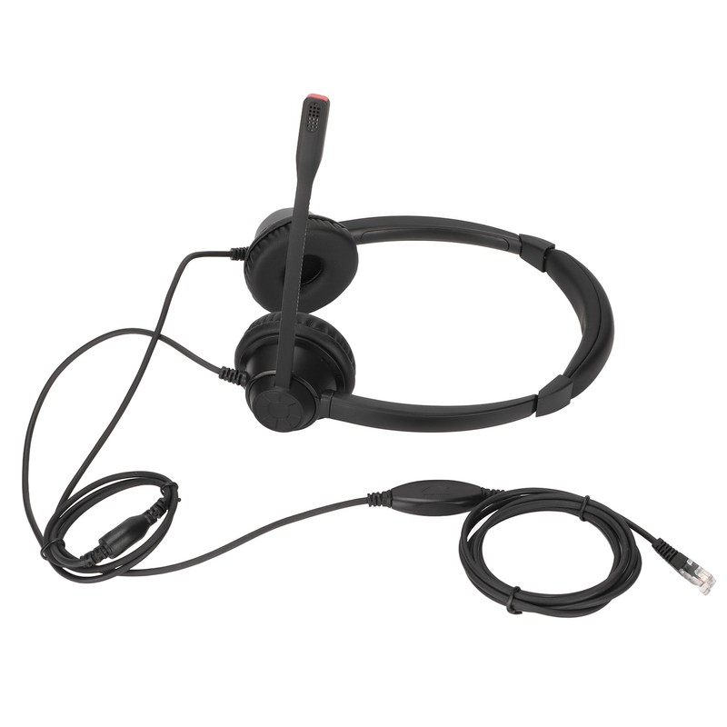 RJ9 Phone Headset Built in HD Microphone Binaural Office Headset