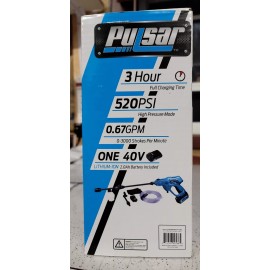 PULSAR 520PSI -0.67GPM 40V Pressure Washer Kit #PWB40L1, **FACTORY SEALED**