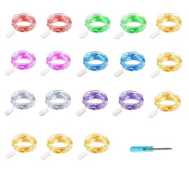 YJFWAL Bethlehem Lighting - Paquete de 18 Luces de Cadena de Hadas de 10.5 pies y 30 LED, con Pilas, luz de Cuerda de Hadas para decoración (7 Colores)