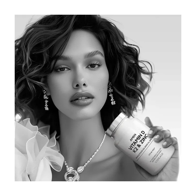 Amen Vitamin D, K2 & Zinc. 60 Capsulas Sabor Sin