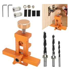 Cabinet Door Mounting Jig, 2-in-1 Installation Positioner, Aluminum Alloy Fast Positioning Leveling Drilling Cabinet Door Mounting Jig for Installing Frameless or Face Frame Cabinet Doors (Orange)