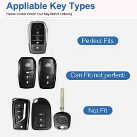 YO&YOYE Compatible with Toyota Key Fob Cover with Keychain Leather Key Case Protector for Avalon Camry Corolla RAV4 Sequoia Highlander Smart Key (Model2, Green)