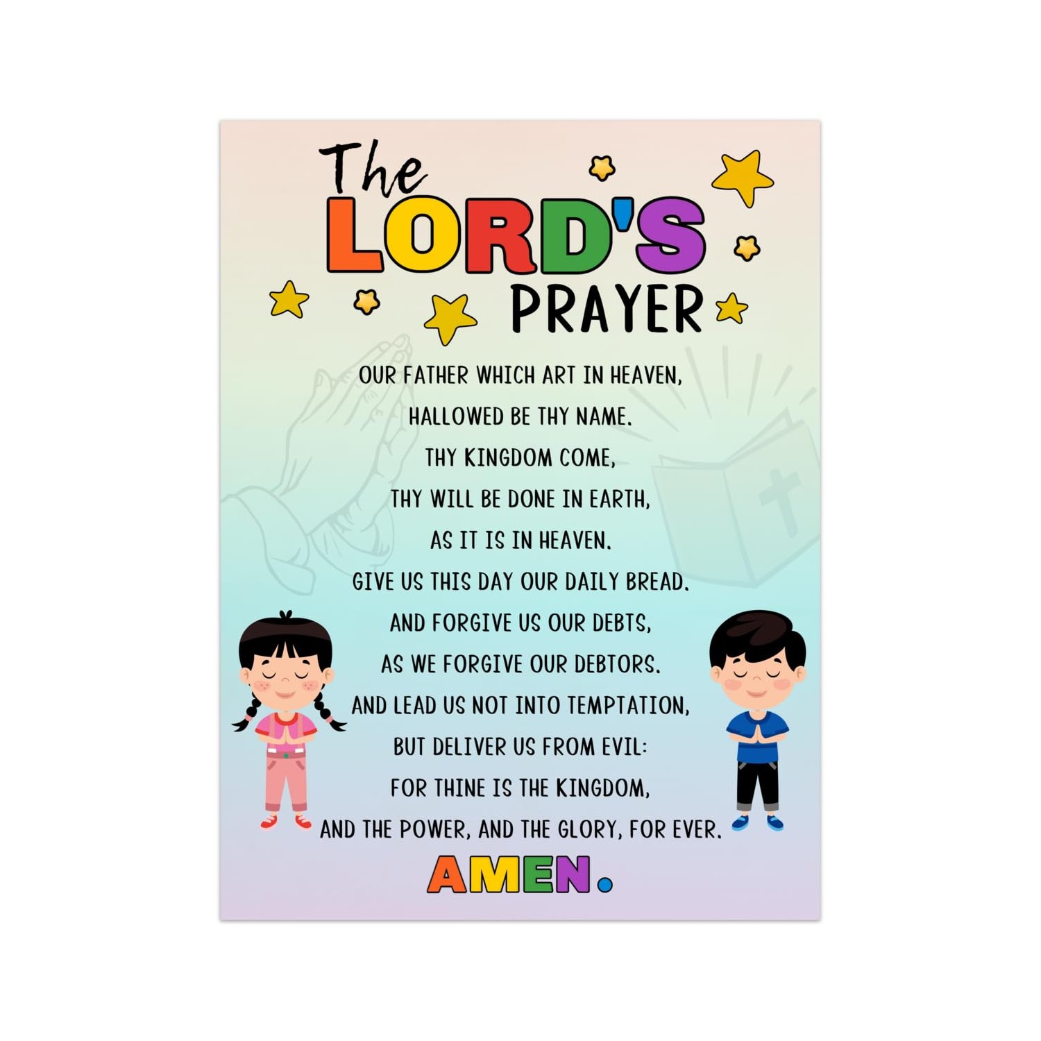 Lords Prayer Wall Art - Christian 9 X 12 Inches Vinyl Sticker - Faith ...