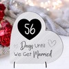 Wedding Countdown Plaque - Medium MDF Wood Heart-Shaped Keepsake -