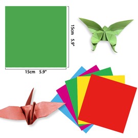 Square Origami Paper 6x6 Double Sided 50 Sheets 50 Colors 70GSM Origami Kit Japanese Chiyo Easy Fold Arts Crafts DIY Handwork Beginner Solid Color