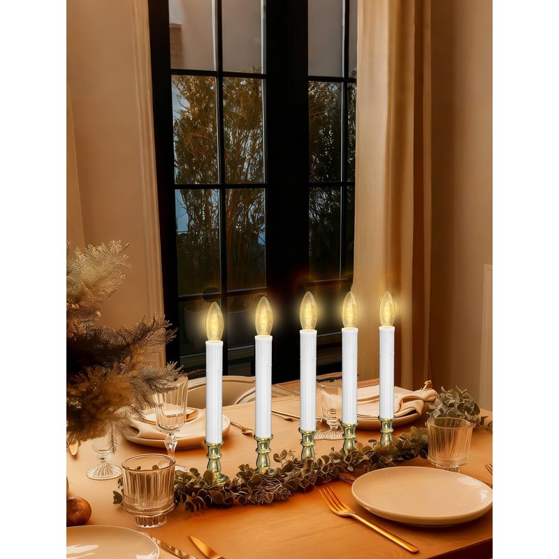 Txcigech 10PCS Christmas LED Window Candles with Timer, Flameless Candle