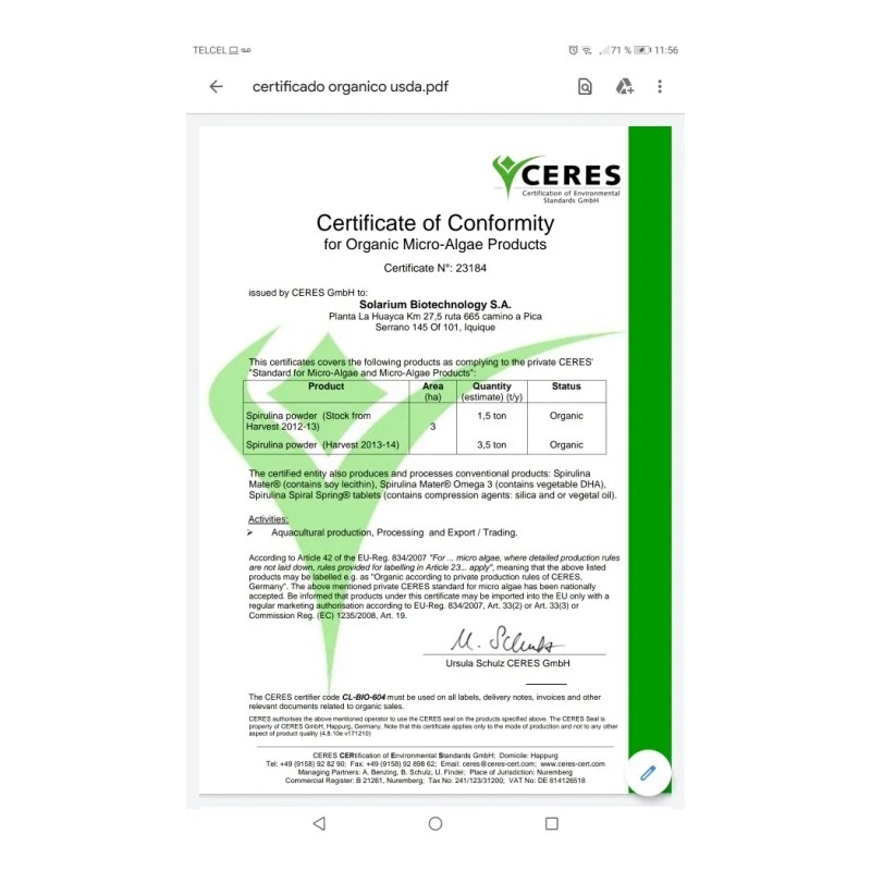 Organic Spirulina Algae Maximum Natural Spirulina 500 Tablets.