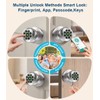 Fingerprint Door Lock, Smart Fingerprint Door Knob with Keypad, Biometric