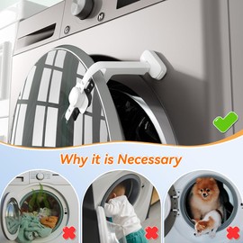 SAFELON 2 Pcs Front Load Washing Machine Door Prop, Baby Safety Washer Door Holder Stopper Lock, Keep Door Open (White)