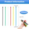 Pack of 100 Cable Ties, Resealable, Colourful Cable Ties Set,