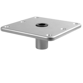 Boat Seat Pedestal 7" x 7" Boat Seat Base with 3/4" Pin Socket for Various Ship - Round Jon Fishing Cruise Pontoon Flat Deck Bass Boats Seats Plate for Standard 3/4" Pin Post & Mount, 1PCS