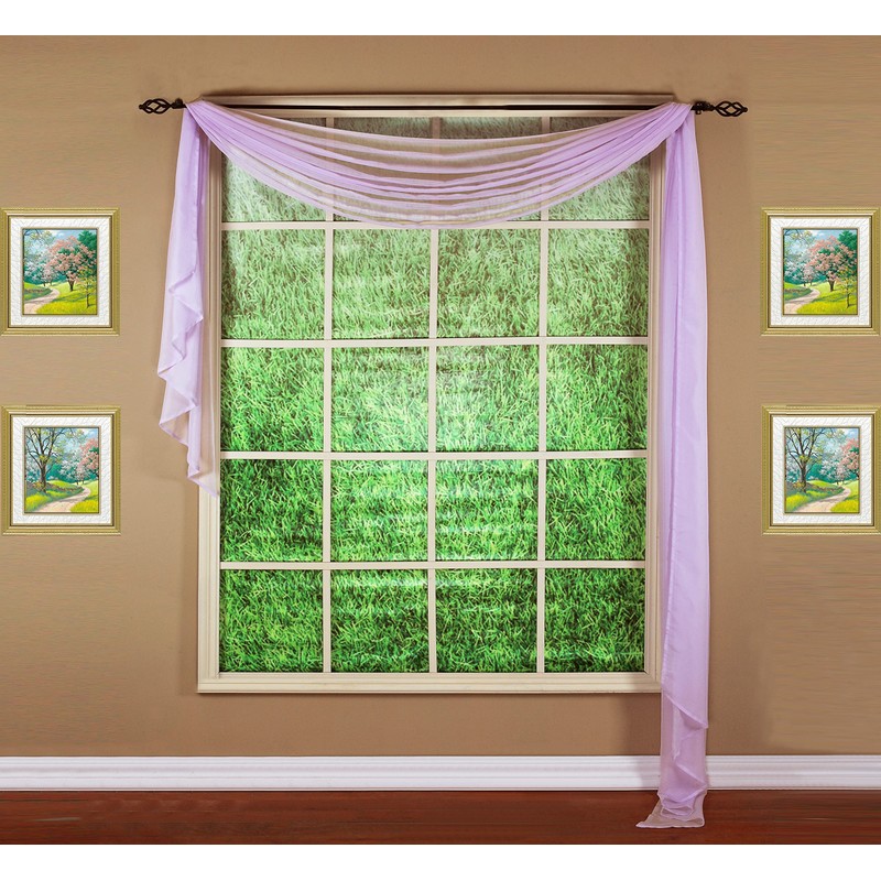 Today's Curtain Emelia Original Voile Scarf 216", Lilac, 45"W x