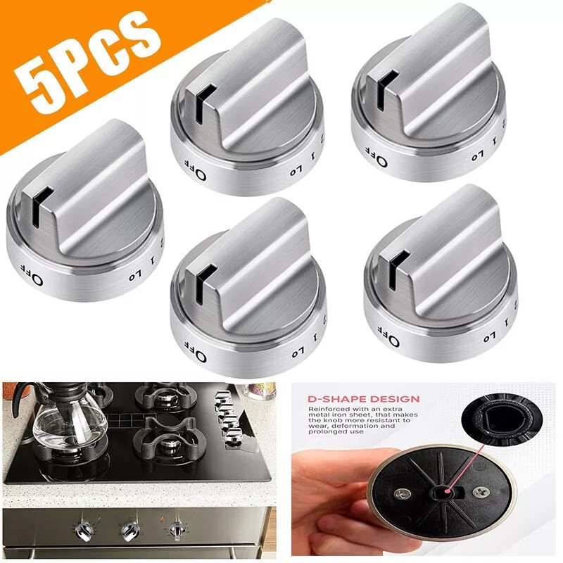 WB03X24818 5 Pcs WB03X2481 Stainless Steel Look Control Knobs for