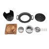Portable Charcoal Grill with Wooden Frame - Durable Hibachi Grill