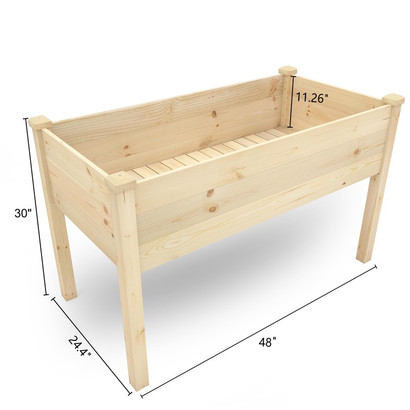 BIRASIL Outdoor Raised Garden Bed, Wood Planter Box for Vegetable