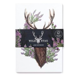 Puckator Wild Stag Recycled Paper A5 Notebook - School Teacher Student Homework Study Planner Notepad - Collage University Essentials Journals Planners - Jotter Uni Gifts Stationery Supplies